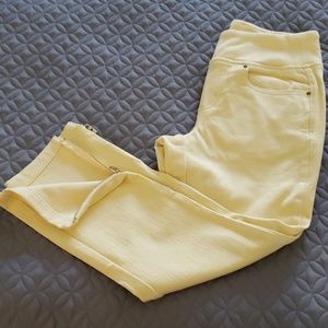 Yellow crop jeans